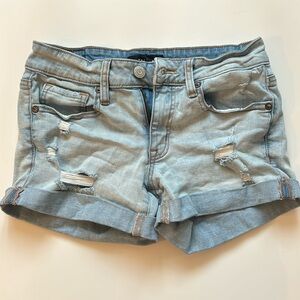 Aeropostale Seriously Stretchy Low Rise Denim Midi Shorts